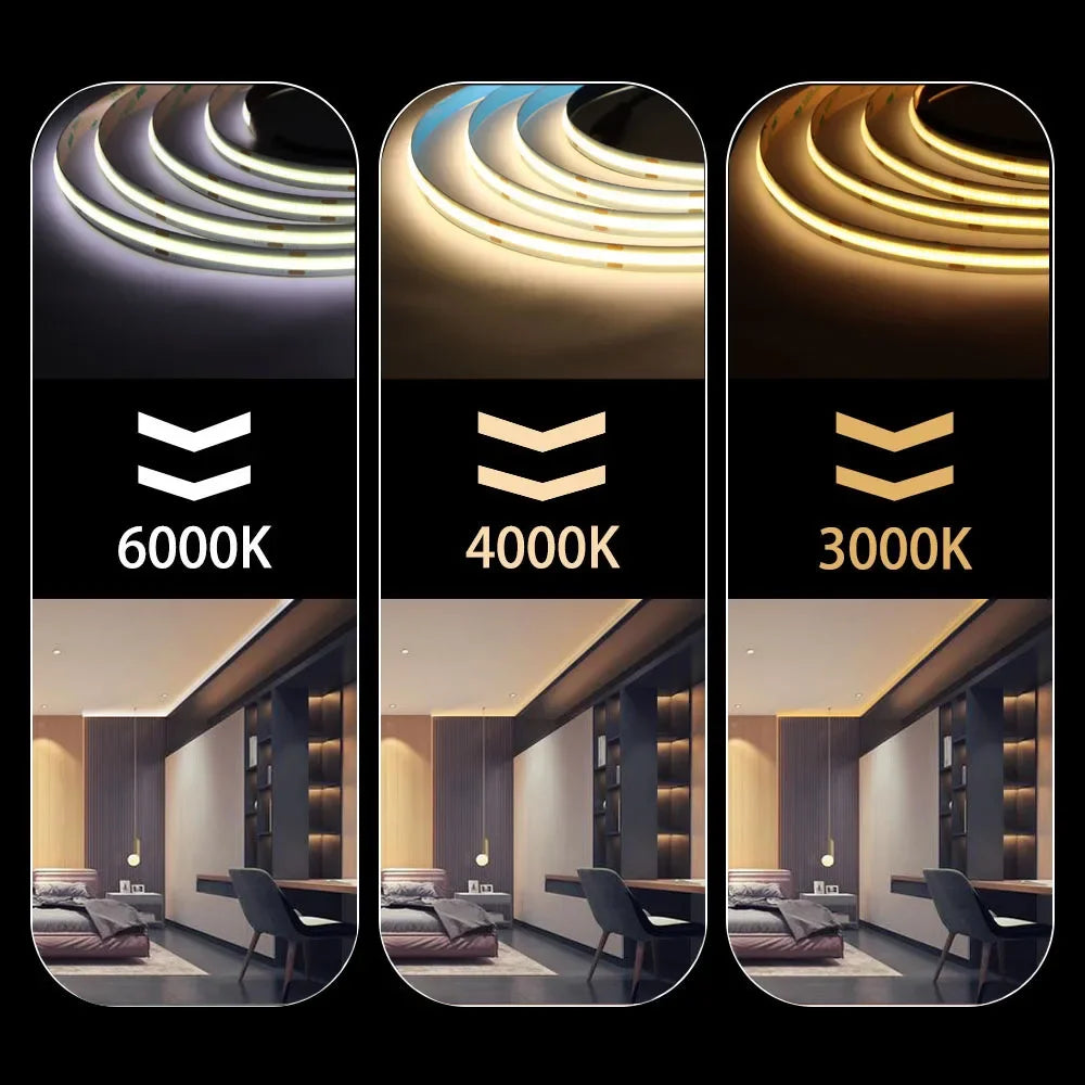 COB LED Strip Light High Density Flexible FOB COB