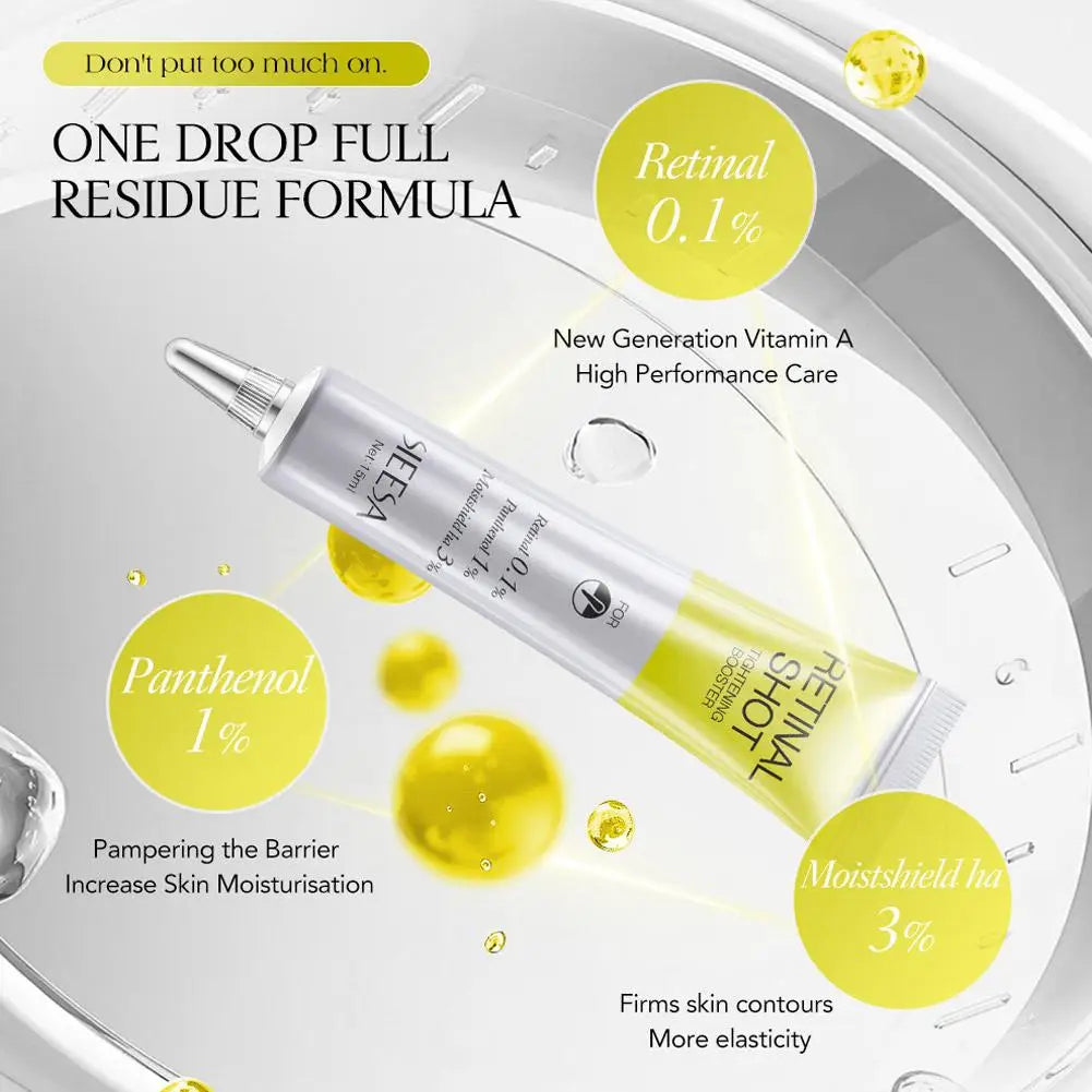 Retinal Shot 0.1% Face Booster Eye Cream Nano Retinal Tightening Serum for Wrinkles & Pores, Anti-Aging Skin Care 15ml