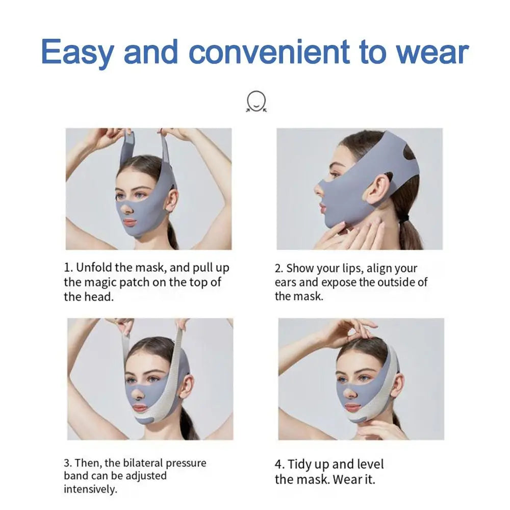 Adjustable Face Sculpting Sleep Mask Elastic Slimming Strap Lifting Tightening Mask Breathable Skin Care V Line Shaping Mask
