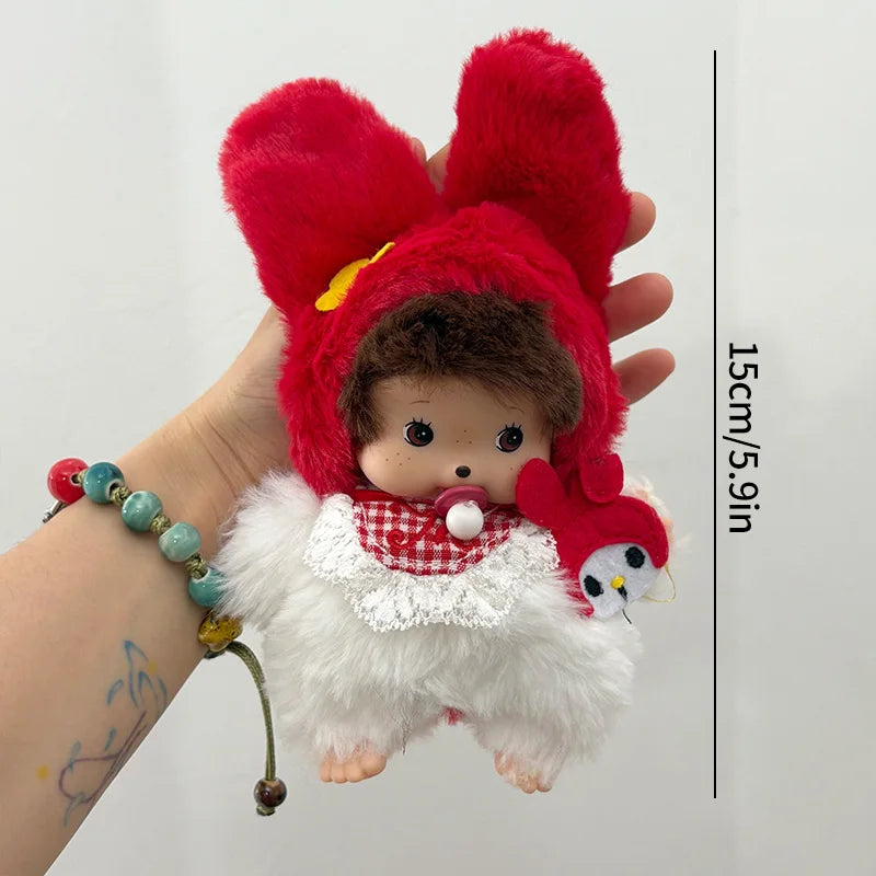 Monchhichi Keychain Kawaii Keychains for Bags Monchhichi Doll Hanging Pendants Children's Day Birthday Gift 몬치치
