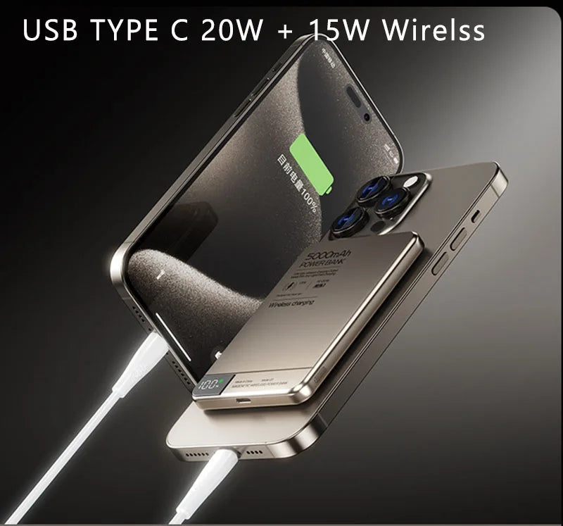 10000mAh Power Bank Magnetic Qi Wireless Charger PD20W Super Fast Charging Powerbank For Magsafe iPhone Samsung Huawei Xiaomi