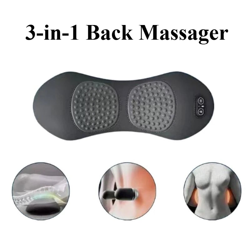 Multi-functional 3-in-1 Back Massager with Relief Bed Sleeping Shiatsu