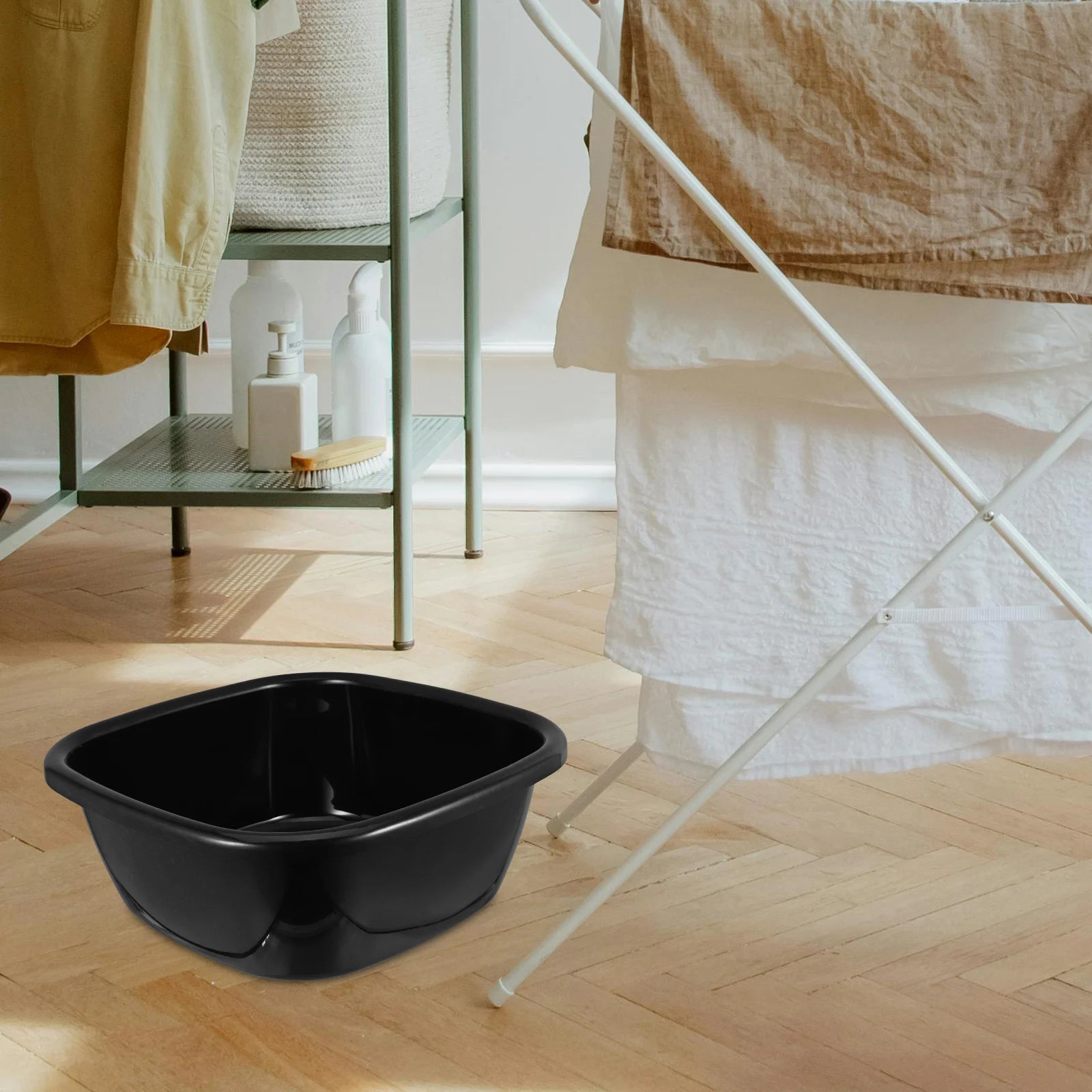 Plastic Dishpan Large Wash Tub Durable Basin for Kitchen Laundry Clothes Washing Shampoo Basin for Bedside