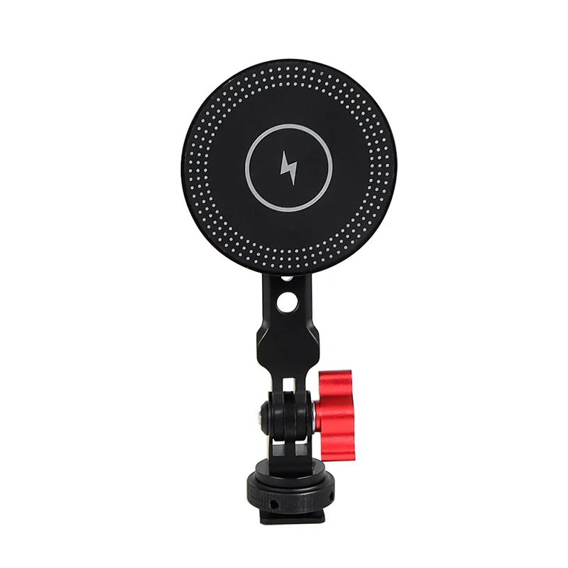 Mobile Phone Stand Holder Magnetic Wireless Charger 10W Tripod Adapter 1/4 Mount Cold Shoe for MagSafe Magnet Charging Station