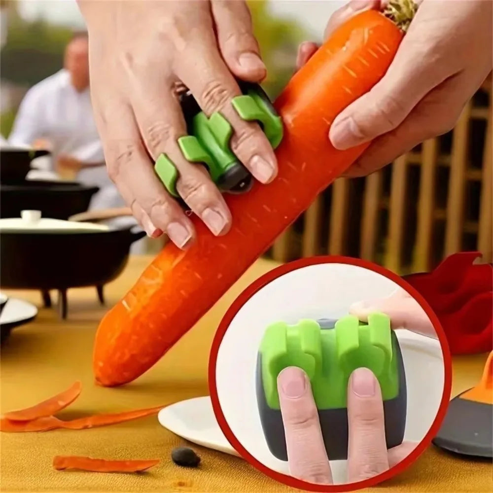 Vegetable Fruit Peeler, Black & Green Non-slip Rubber Grip Handle, Kitchen Slicer for Potato Apple Veggie Peeling, Kitchen Gadget for Fast Meal Prep