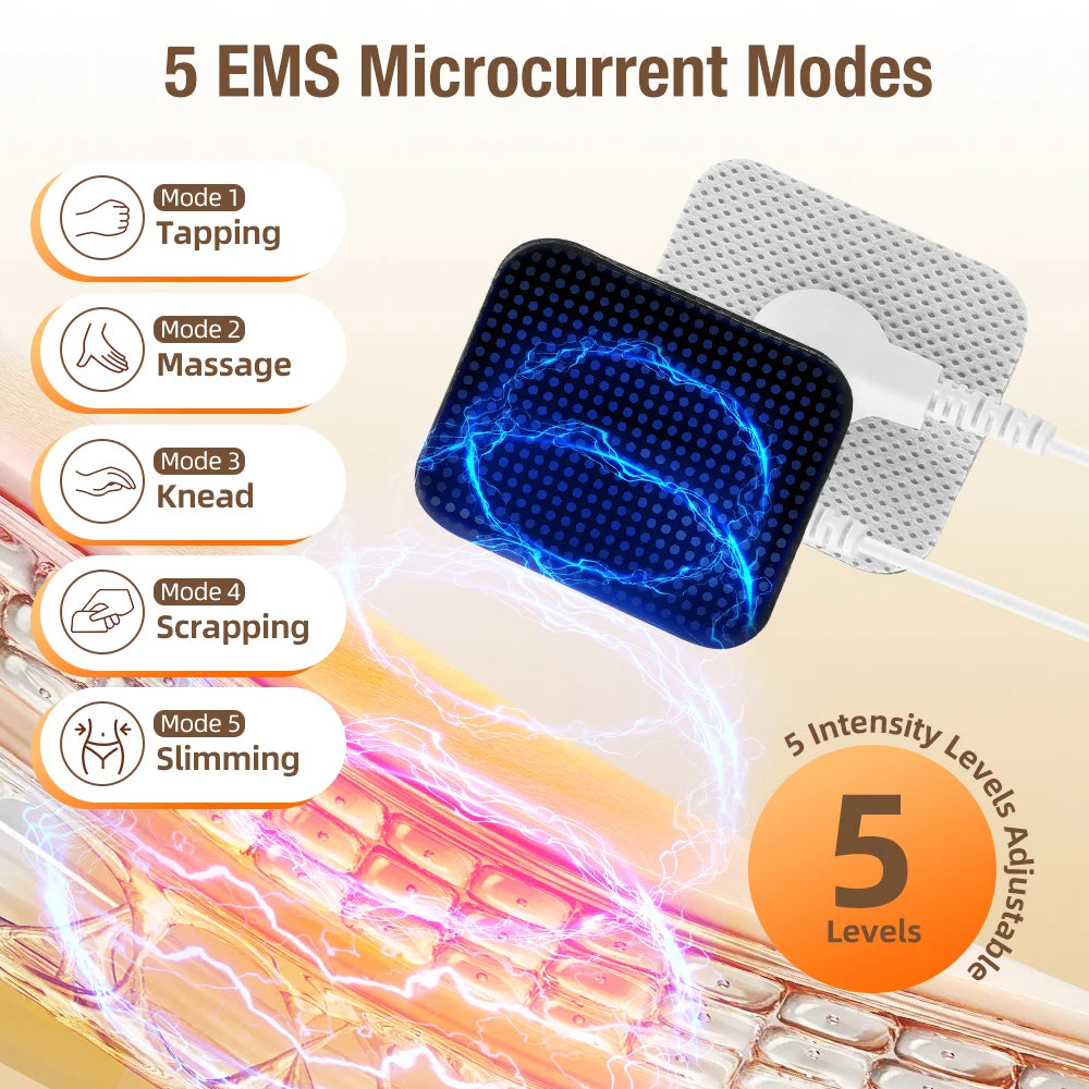 EMS Facial Beauty Device Ultrasonic Skin Care Machine Infrared Face Massager 5 Modes 5 Intensity USB Rechargeable for Women