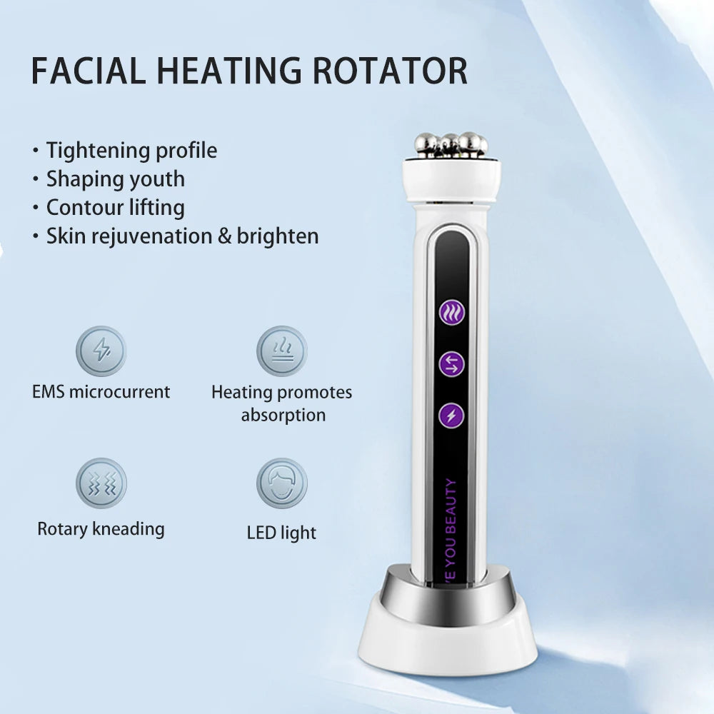 RF Facial Massage Roller EMS Face Lifting Machine Microcurrent Skin Tightening Face V-line Beauty Device Eye Roller Skin Care