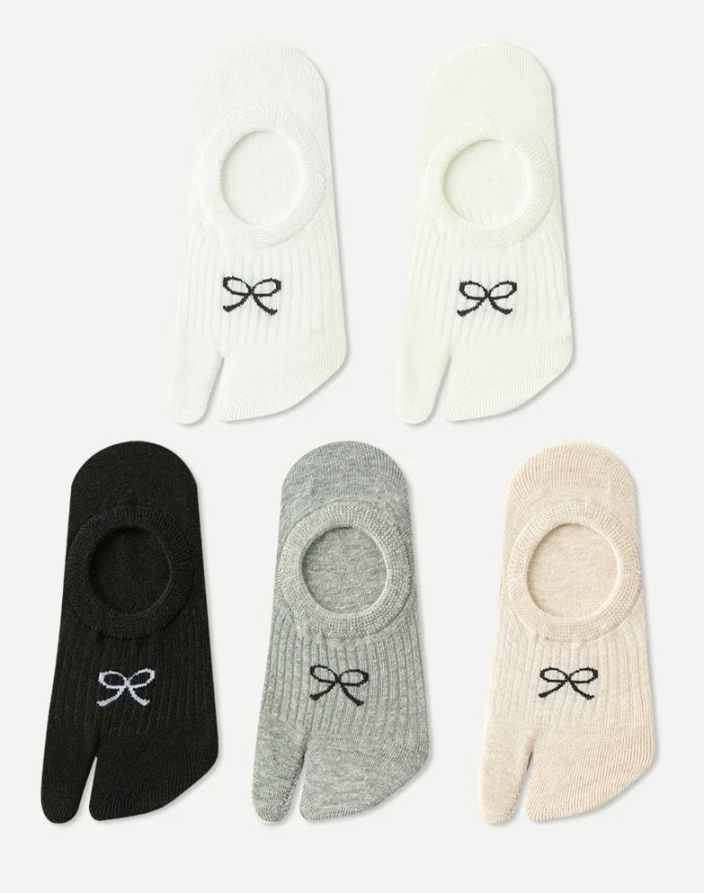 5 Pairs Five Finger Socks Women  Anti-slip Cotton Toe Socks with Separate Fingers Sports Summer Thin Slipper Socks