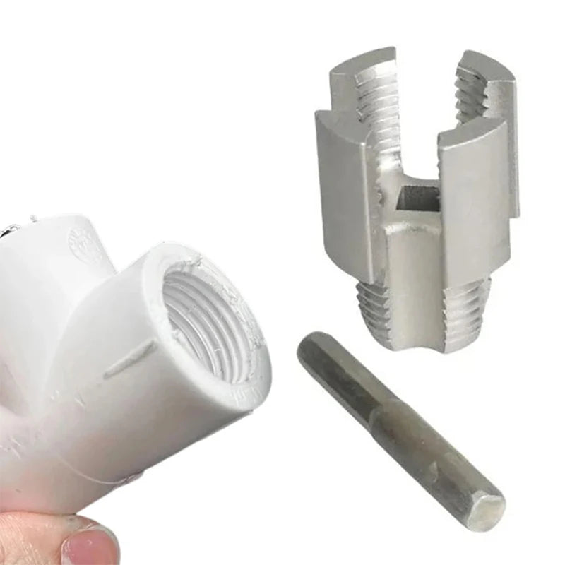 Pipe End Threading & Opening Tool - Handheld for 1/2" & 3/4" PPR/PVC, Creates Threads for Fittings & Opens Path for Wires/Cables