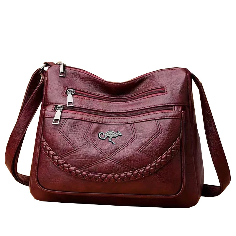 Boho Vintage Ladies Shoulder Bag Soft Faux Leather Crossbody
