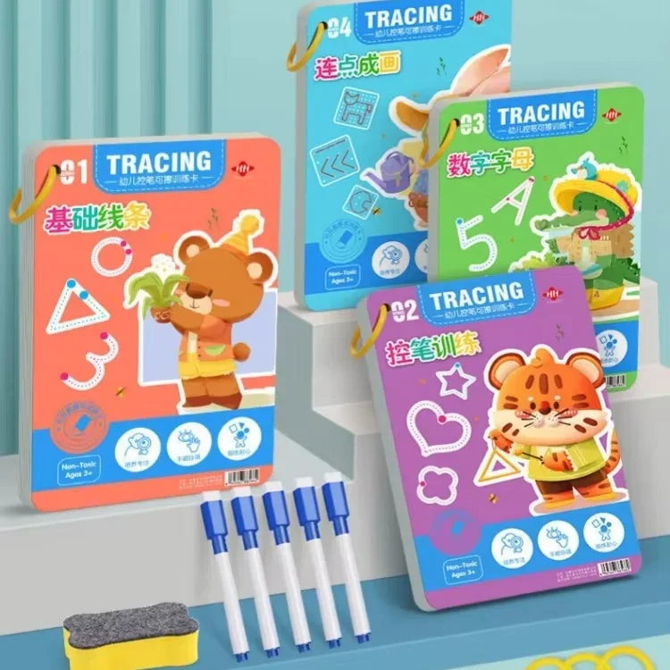 Reusable Magical Tracing Workbook Montessori Educational Writing for Children