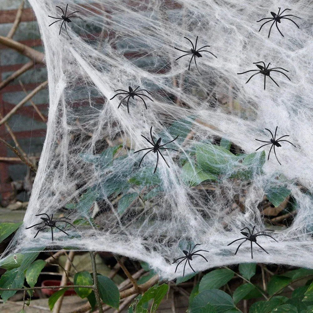 Halloween Decorations Artificial Spider Web Luminous Stretch