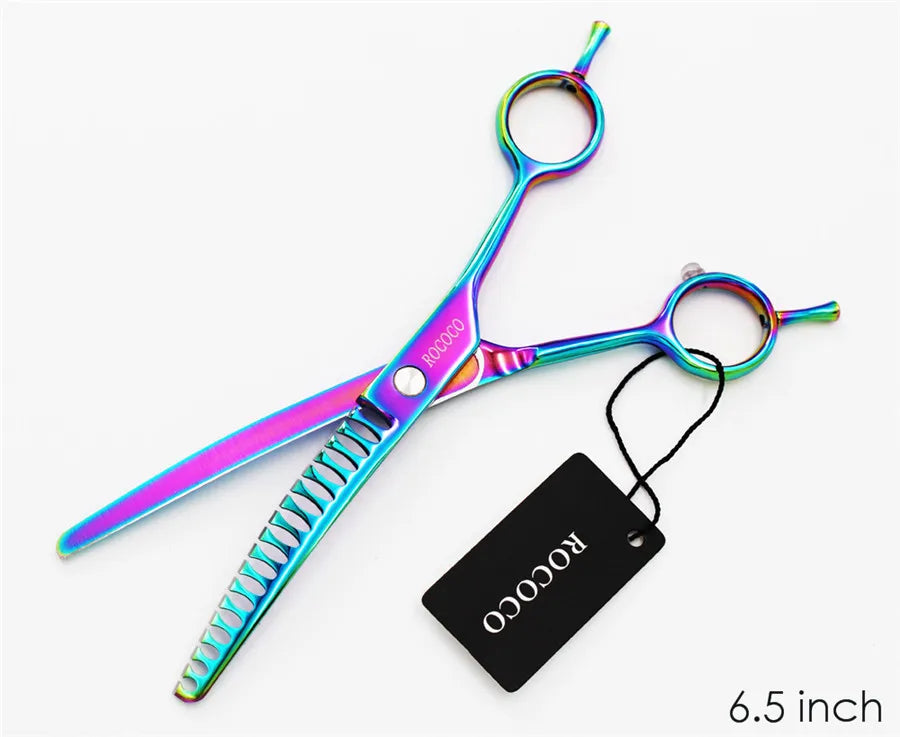 Professional 8 inch 7 inch 6.5" High Quality Pet Dog Grooming Scissors Curved Shark Thinning Shears Cat Dog Barber Scissors