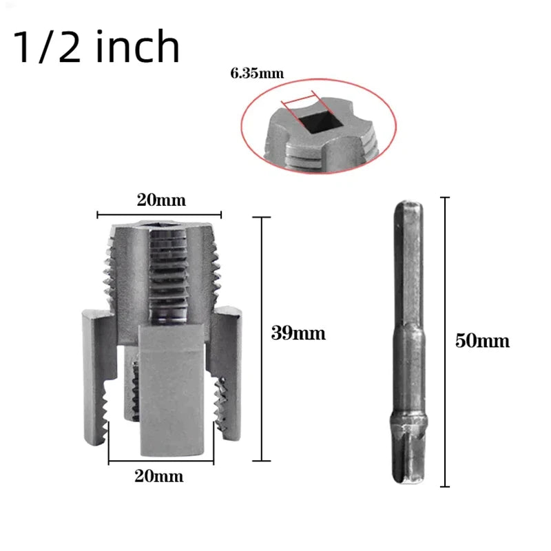 Pipe End Threading & Opening Tool - Handheld for 1/2" & 3/4" PPR/PVC, Creates Threads for Fittings & Opens Path for Wires/Cables