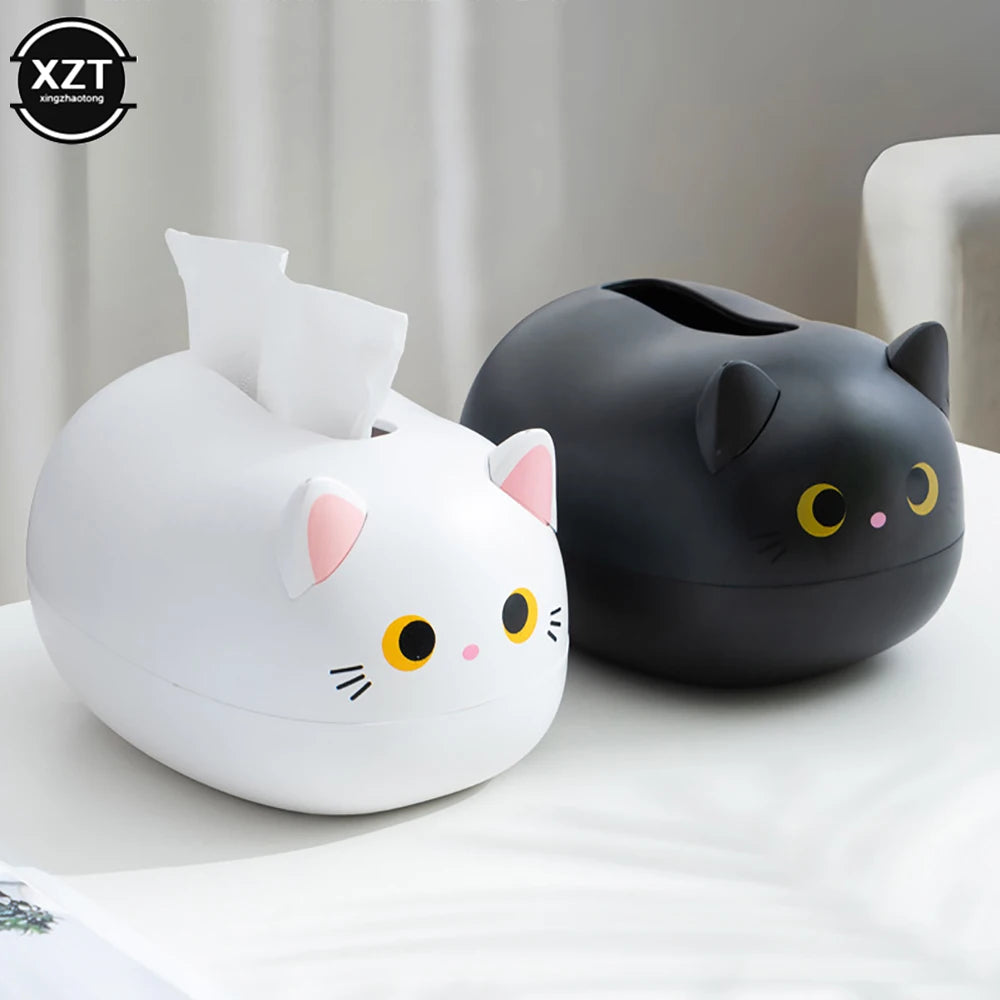 Kawaii Cat Tissue Box Kitchen Napkin Storage Box Wc Paper Container Desktop Toilet Paper Holder Nordic Style Home Decoration