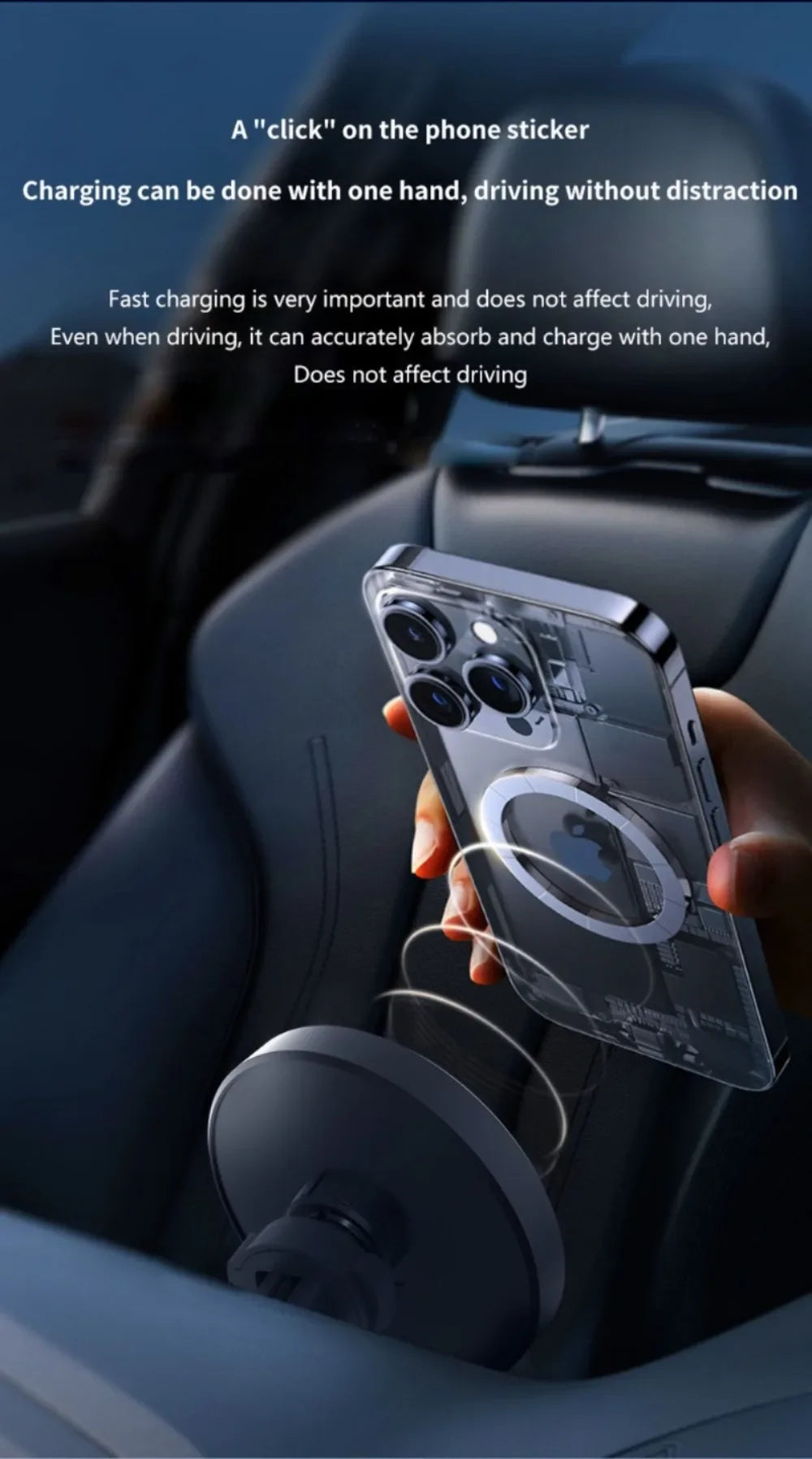 Magnetic Car Wireless Charger Air Vent Clip Phone Holder & Ring For Magsafe iPhone 17 16 15 14 13 12 Pro Max Fast Charging Stand