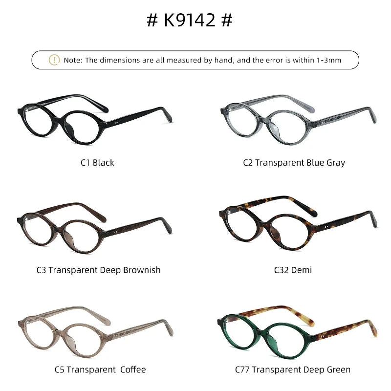VICKY Fashion Delicate Oval Small Myopia Frames Women Reading Glasses Anti-Blue Light Customizable Prescription Glasses K9142