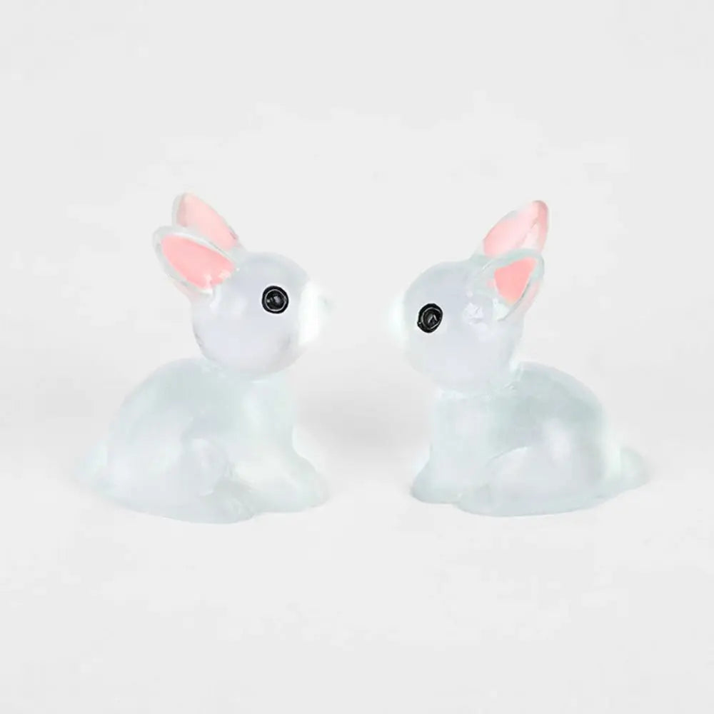 1PC DIY Cute Luminous Bunnies Microlandscape Gardening New Mini Rabbit Ornaments Home Decor Fairy Miniature Figurines