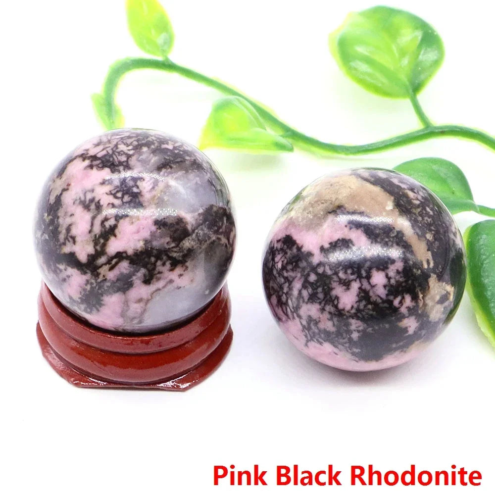 30MM Crystal Ball Natural Reiki Healing Quartz Stone Globe Energy Gemstone Fengshui Sphere Wicca Chakra Massage Home Decor Gifts