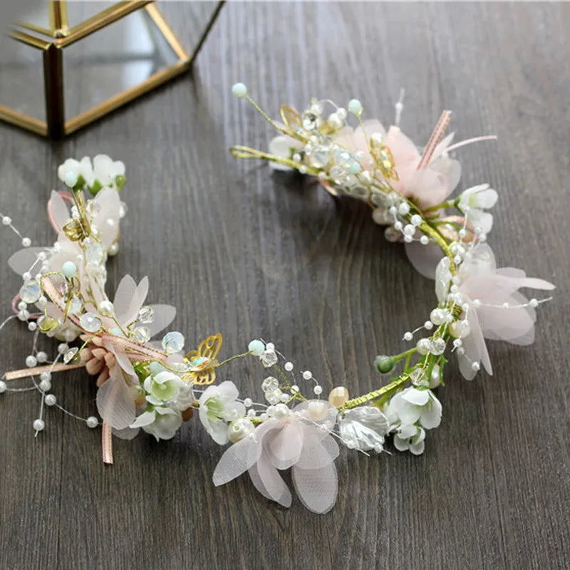 Forest Fairy Style Delicate Children's Day Wreath Kids Girl Daughter's Birthday New Year Gift Favors Wedding Headdress