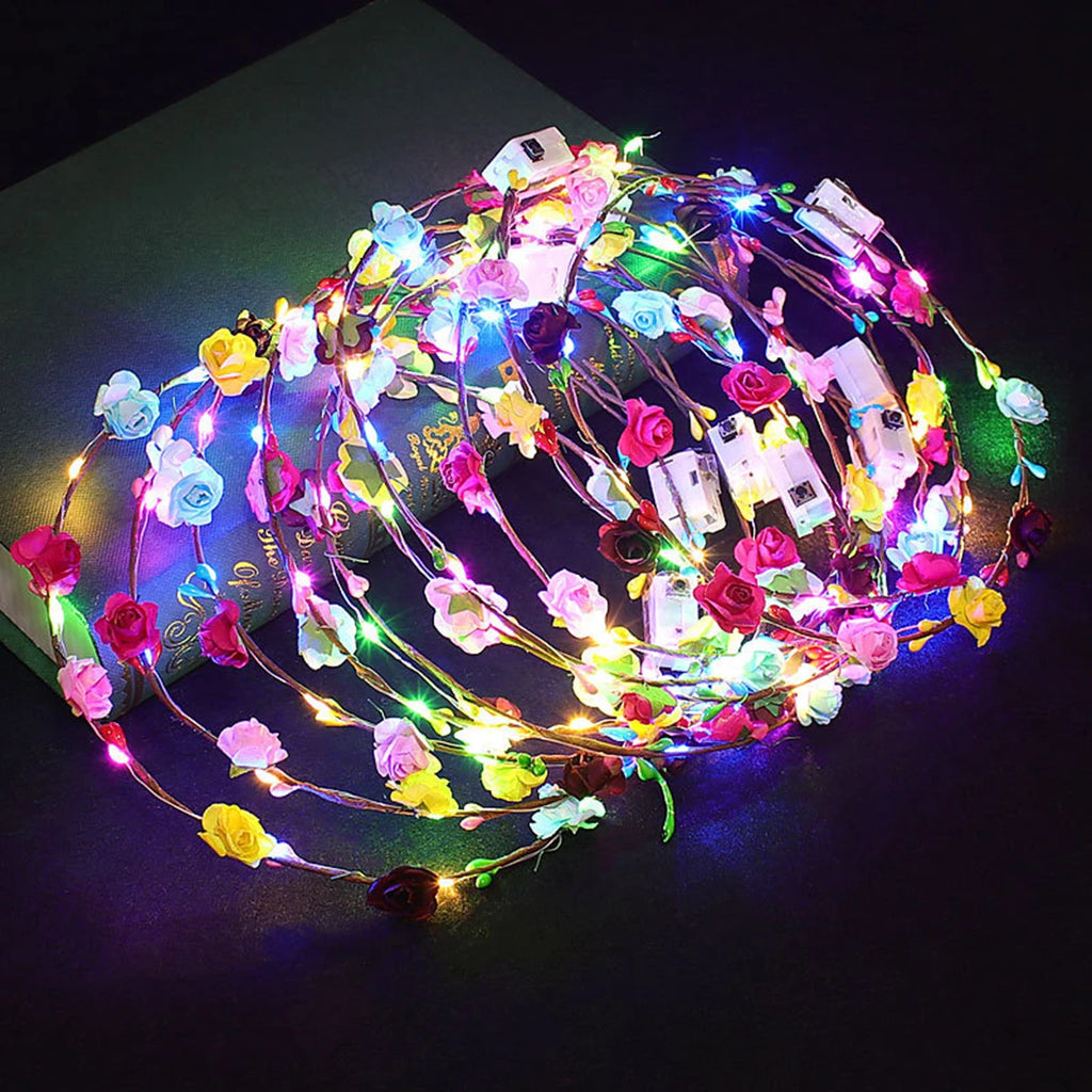 Paper Rose Wreath Set LED Light-up Headbands