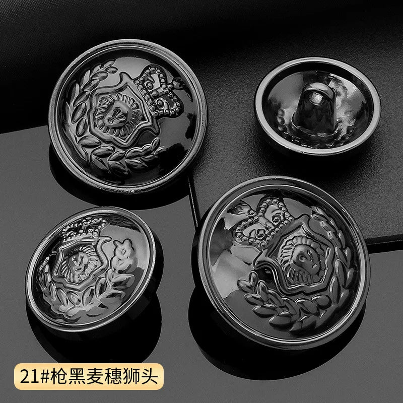 Vintage Gold Black Round Metal Shank Buttons for Diy Craft Handmade Clothing Coat Suit Sweater Scrapbooking Sewing Supplies