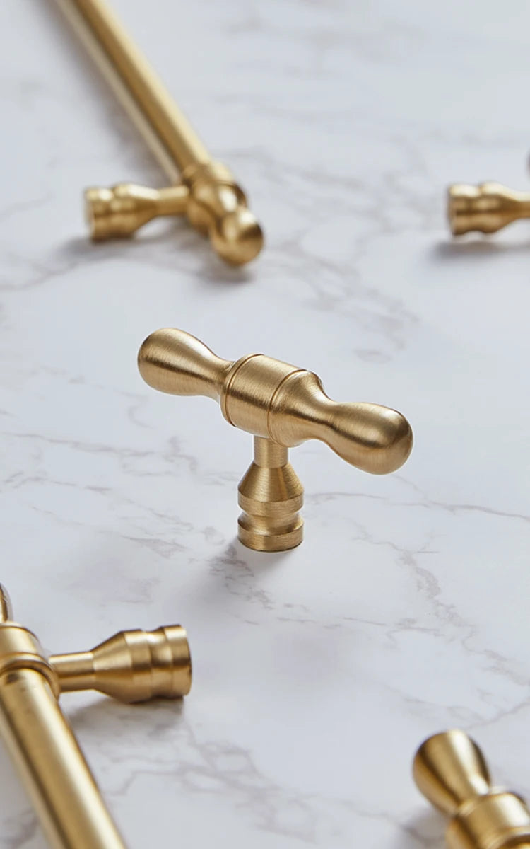 Satin Brass Cabinet Door Handles and Knobs Antique Drawer Pulls Vintage Kitchen Cupboard Handle Wardrobe Hardware French Style