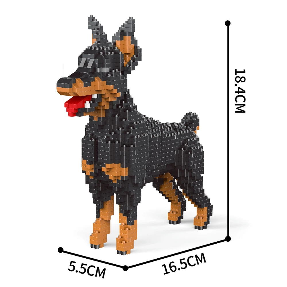 KNEW BUILT Dachshund Dog Model Mini Building Block Toy Set 9 Style for Pet Enthusiasts Teddy Hughes Corgi Collie Pet Style Brick