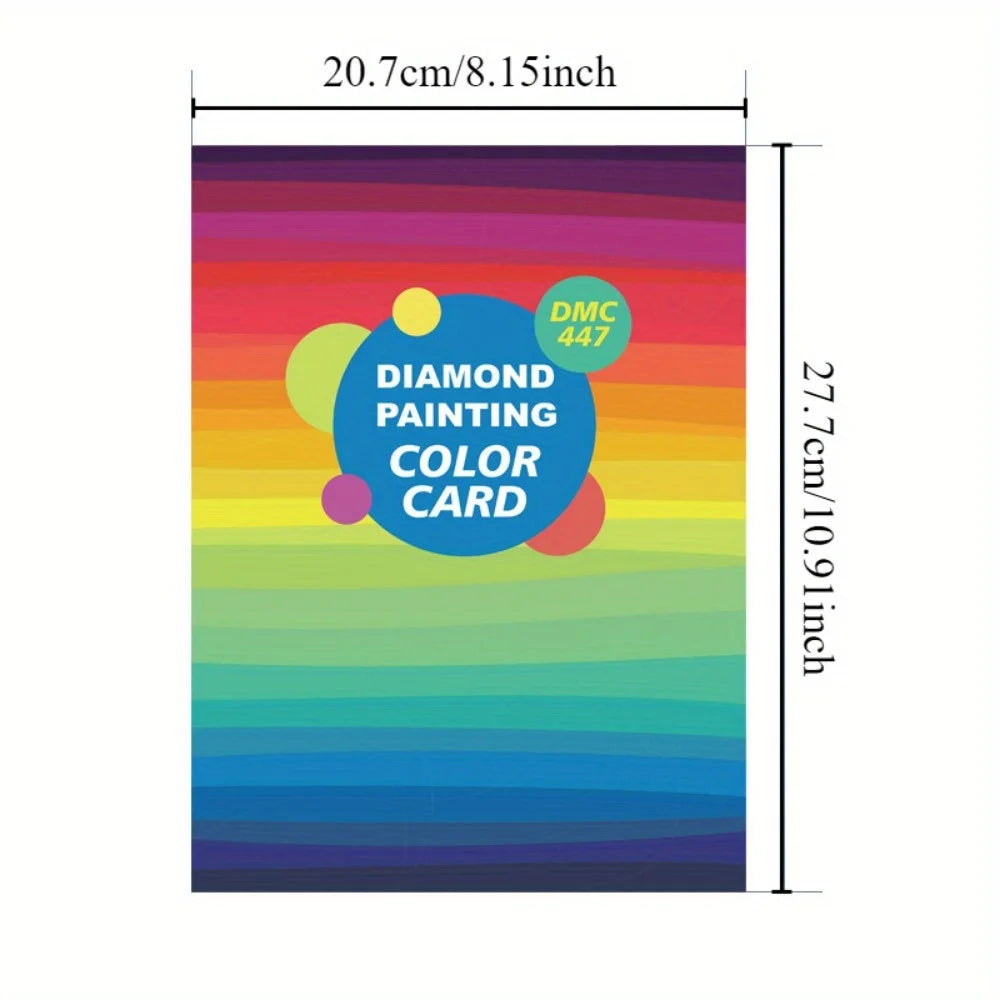 5D Diamond Painting Tools Series 447 DMC Diamond Color Card Book, Rhinestone Color Identification Card HD Printing DIY Handcraft