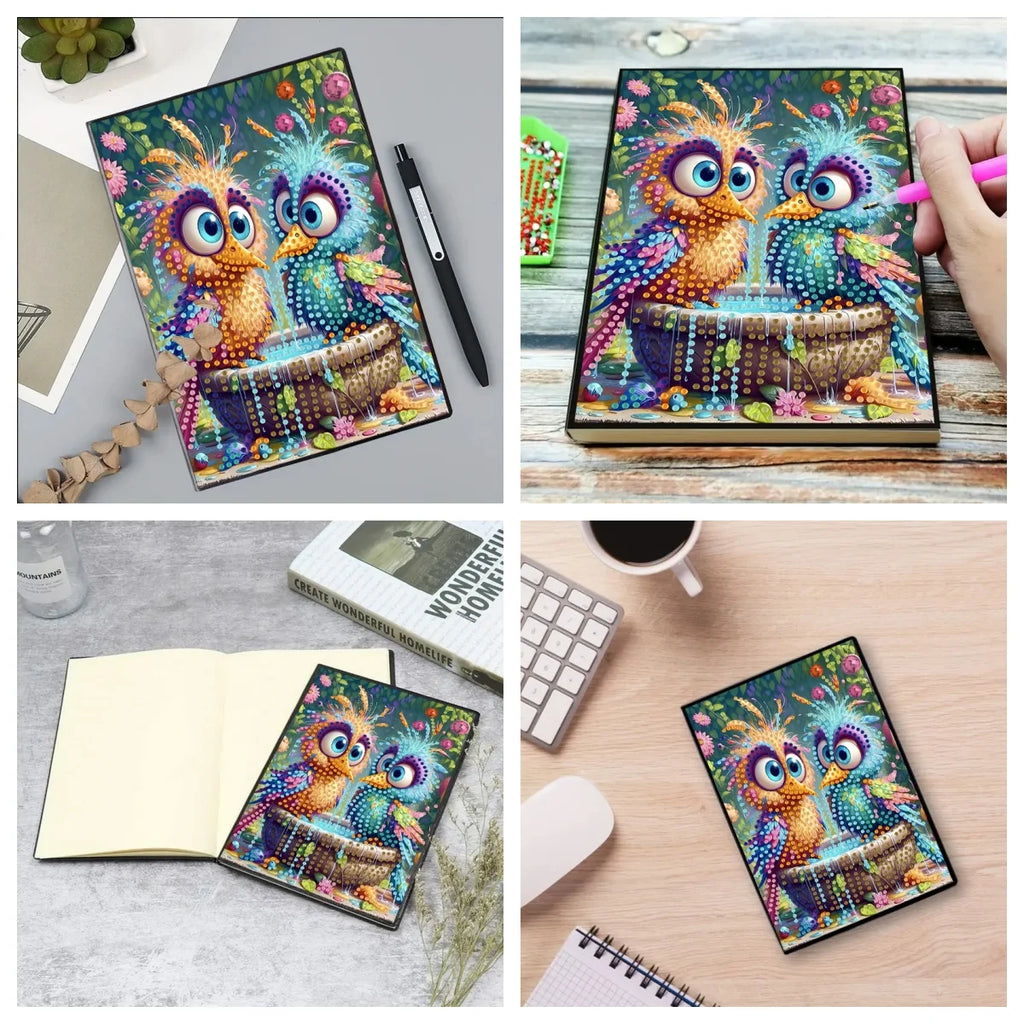 Diamond Painting DIY handicraft kit bird, elephant pattern leather female adult Diamond Painting Diary Sketch Book Kit
