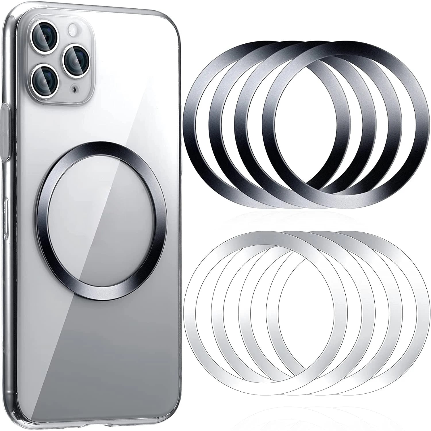 10pcs Universal Metal Sticker For Magnetic Metal Plate Ring Support Wireless Charger Metal Plate Iron Sheet For Car Phone Holder