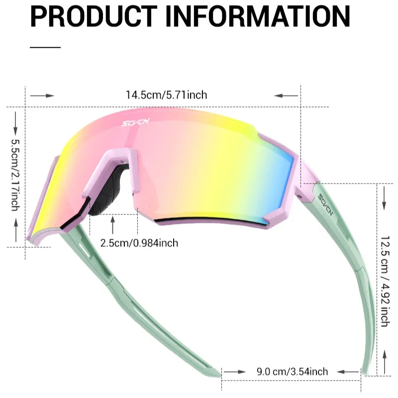 SCVCN Women Sports Sunglasses Pink Fashion Cycling Glassesfor Men