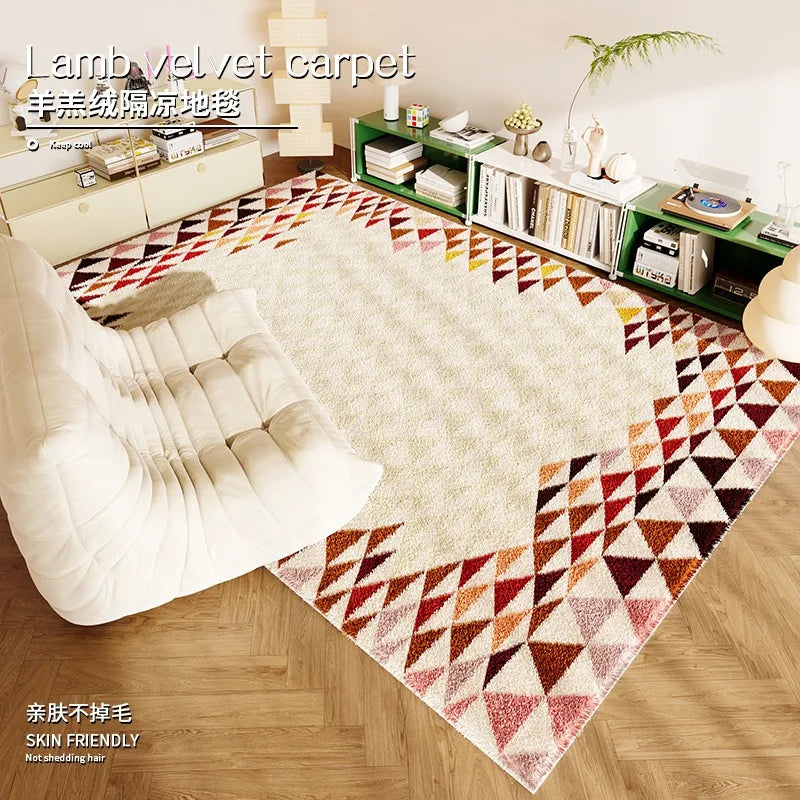 Living Room Carpet Fashion Art Plaid Bedroom Bedside Mat Popular Cloakroom Leisure Area Coffee Table Plush Rugs Ковер Tapis 러그