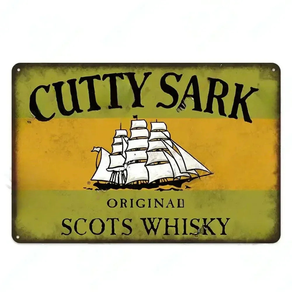 Retro Whiskey Plaque Metal - Enhance your decor with this lovely vintage metal sign. Ideal for pub,bar,club,living room,man cave