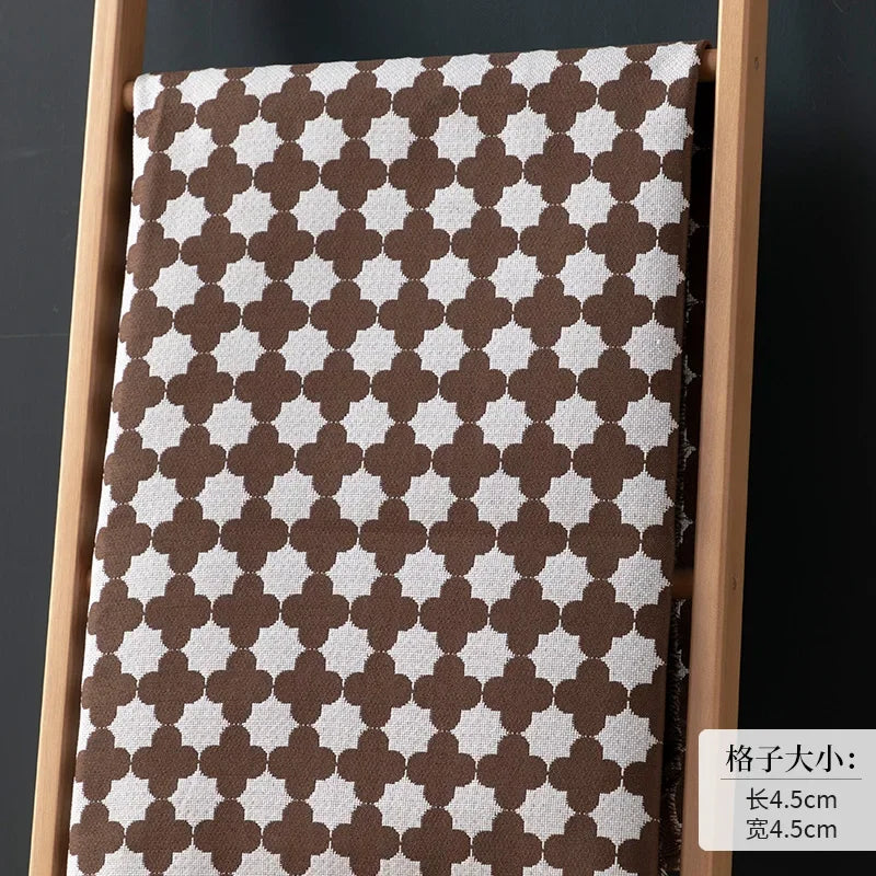 High-end Thousand Bird Grid Sofa Fabric Thickening Plaid Cotton Linen Cloth Tablecloth Pillow Cushion Cover Handmade DIY Fabric