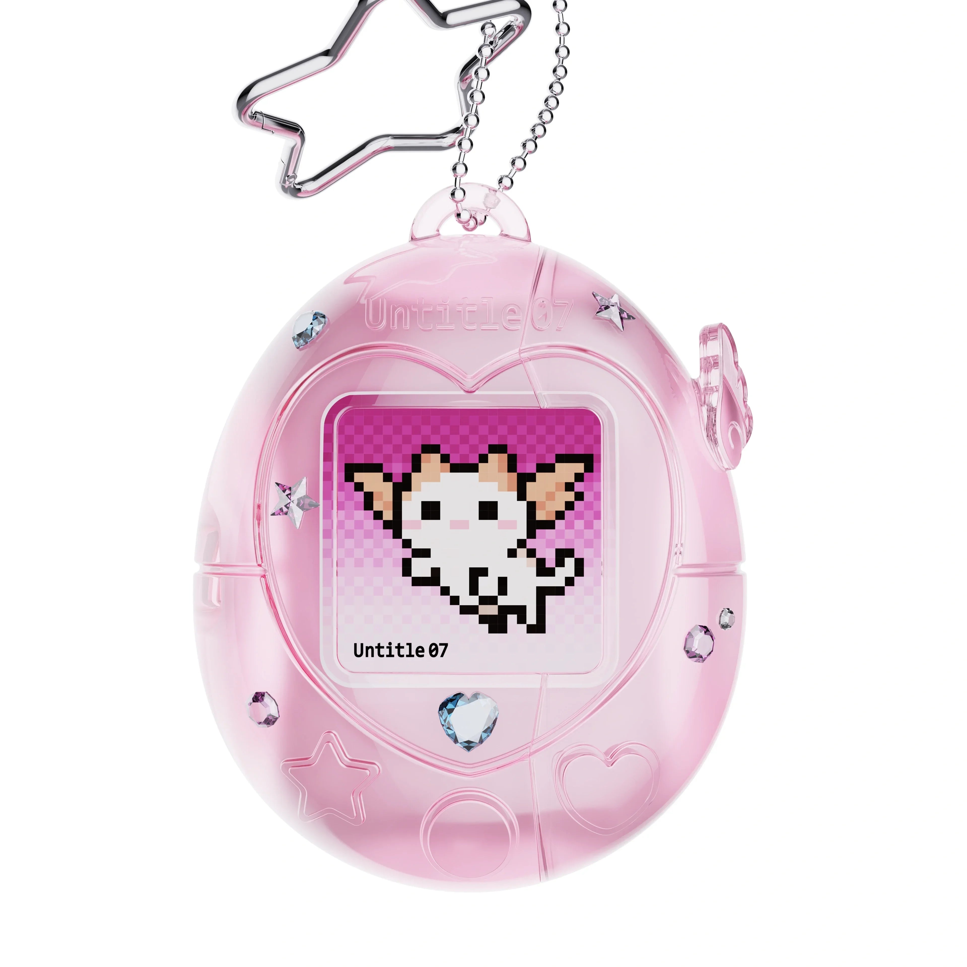 Cute Tamagotchi Airpods Pro 2 1 Case, Star Lanyard Silicone Earphone Storage Bag, Pink Transparent Aesthetic Desktop Ornament