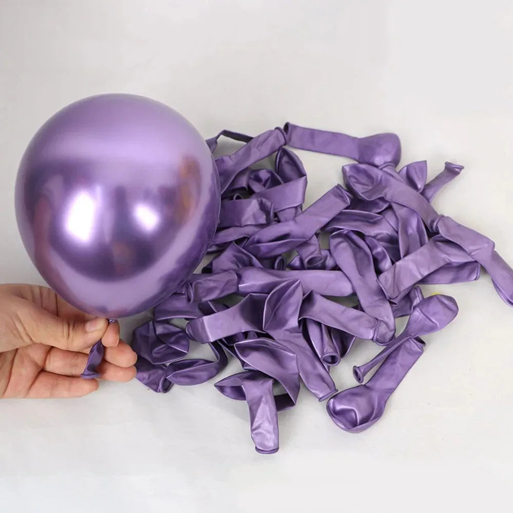 Macaron Pink Purple Metallic Confetti Balloons Set - Wedding
