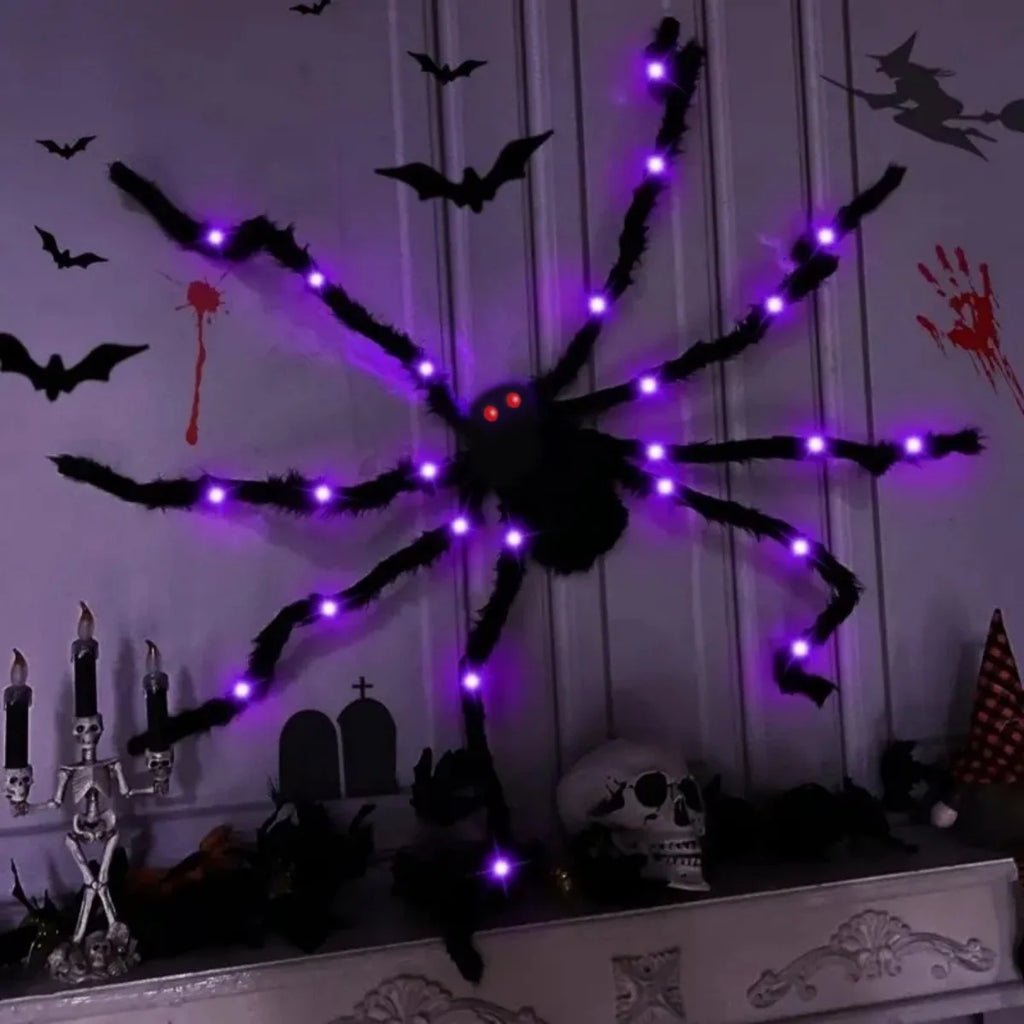 Giant Light-Up Halloween Spider Decor