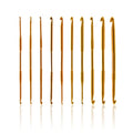 10Pcs/set Double End Crochet Hook Set Golden Aluminum Crochet Needles Knitting Crochet Markers Ring Knitting Stitch Markers