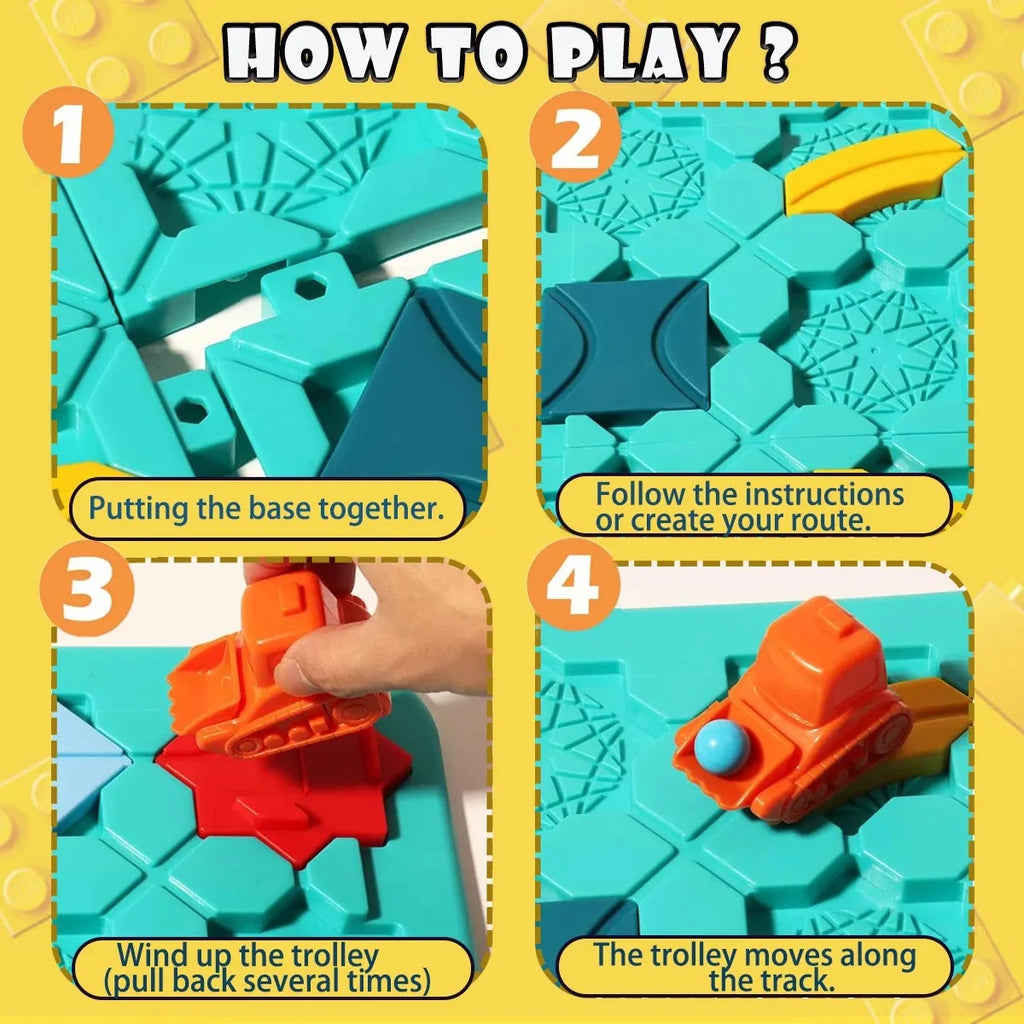 Kid Road Building  Maze Game 118 Challenge Logical Thinking Montessori Educational Puzzle Toy Builder Maze Racer Board Game Gift