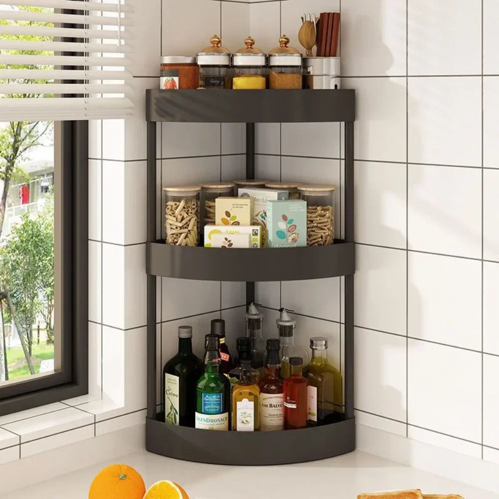 Rolling Cart Storage Rack 2/3/4 Tier Gap Storage Shelf Movable Bathroom Triangle Storage Rack Floor-standing Corner Shelf