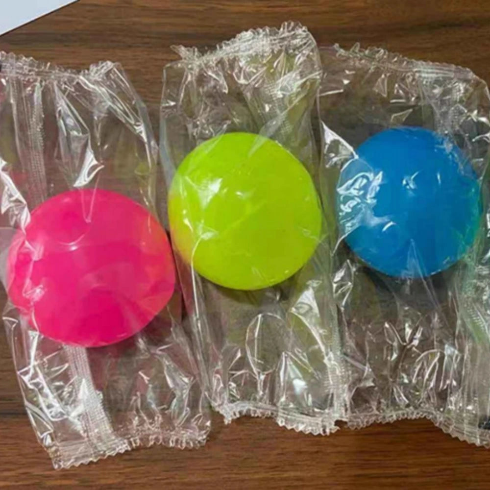 6/12/18 Pcs 4.5cm Fun Luminous Pinch Sticky Balls for