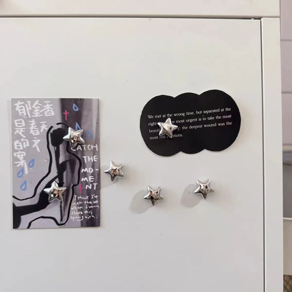 Fridge magnet with silver stars magnetic nail photo wall mounting magnetic sticker