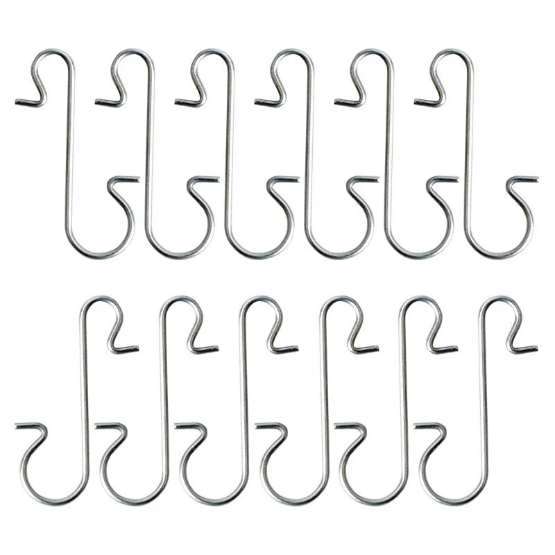 100Pcs Christmas Ornament Metal S-Shaped Hooks Holders Tree Ball Pendant Hanging Decoration for Home Navidad New Year
