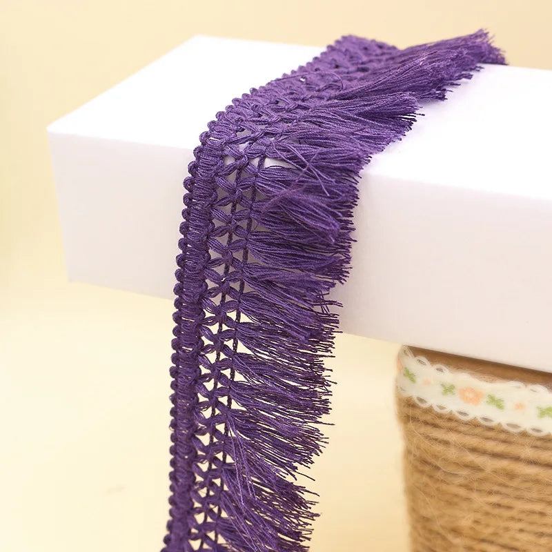 5Yard/Lot Color Cotton Fringed Lace Trim Tassel Wide 4CM Handmade DIY Garment Dress Scarves Curtain Tablecloth Sofa Accessories