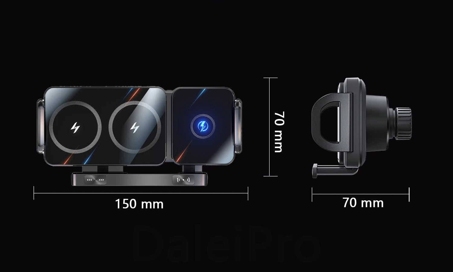Foldable Phone Car Wireless Charger Mount Electric Clamping Rotation Universal Phone Holder For Galaxy Z Fold iPhone Xiaomi Pad