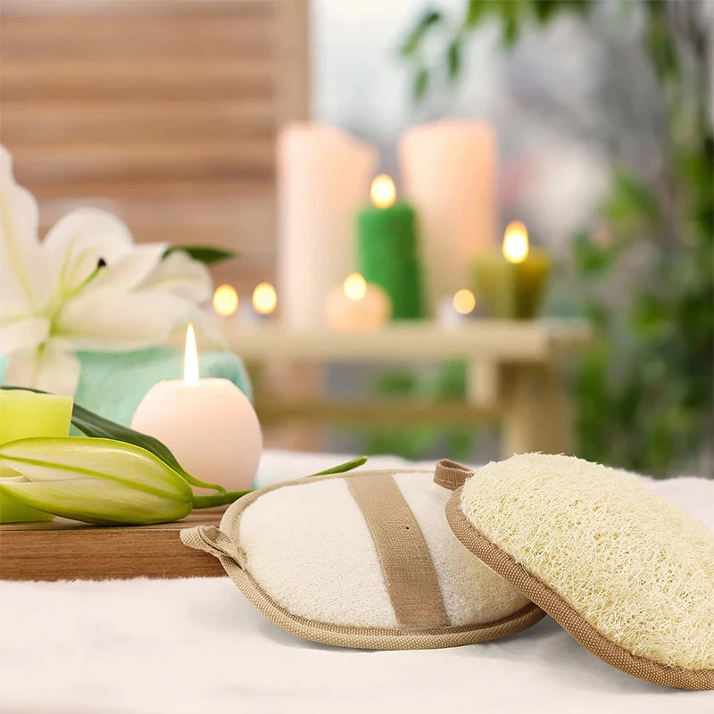 Natural Loofah Body Scrubber Bath Exfoliating Sponge Soft Shower Brush Cleaner Pad Exfoliator Shower Puff Body Skin Care Tool