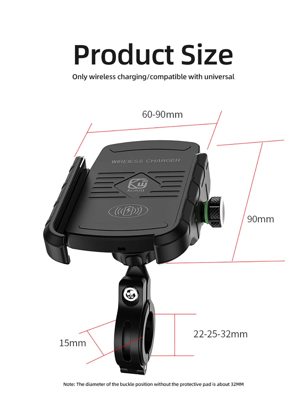 Motorcycle Phone Holder Wireless Charger Moto Motorbike Mirror Mobile Stand Support USB-C Fast Wireless Charging Cellphone Mount