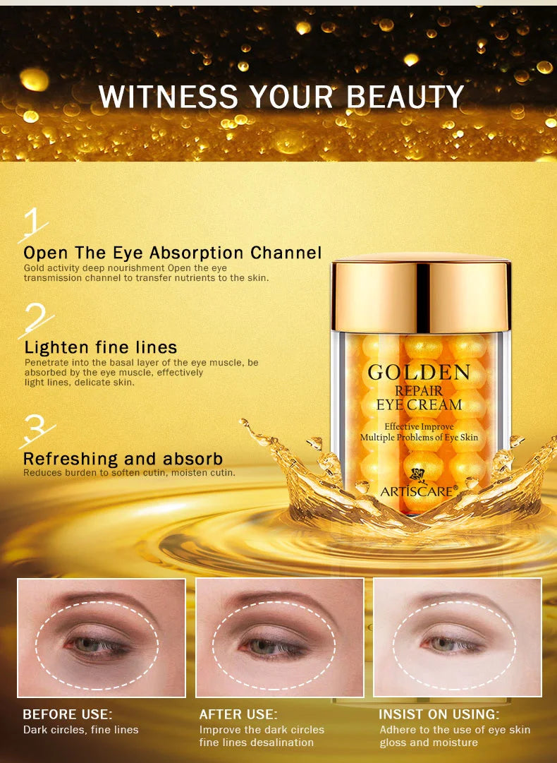 ARTISCARE 24K Gold Serum 3pcs/SET for Facial Care Eye Cream Moisturizing Face Essence Skin Care Products