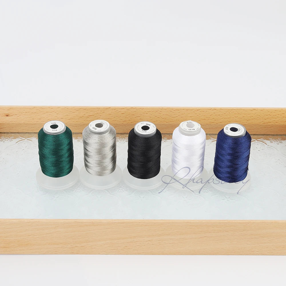 Rhapsody 40WT Polyester Embroidery Machine Thread 550Y 60 Colors Brother Babylock Janome Singer Pfaff Husqvarna Bernina Sewing